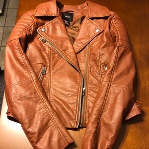 Brown leather jacket